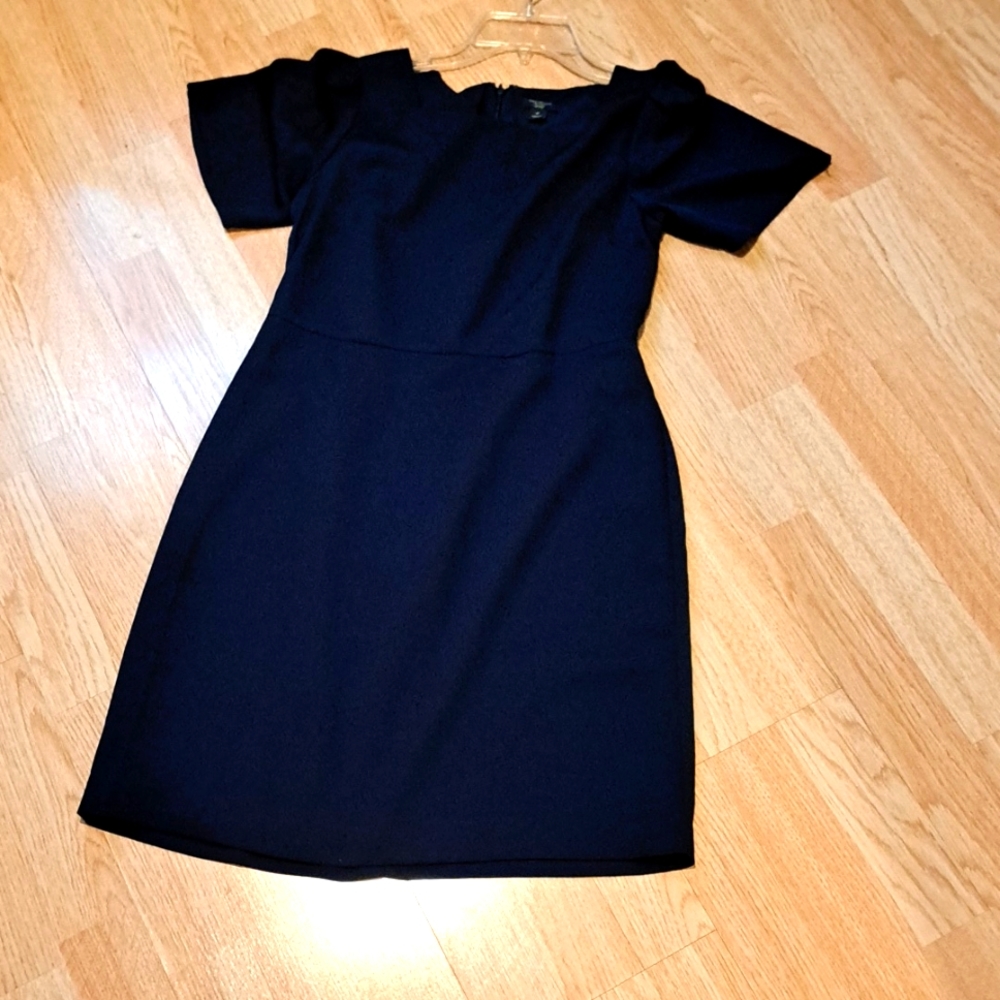 Ann Taylor Factory Navy Blue Short Sleeve  Dress Size 4p petite